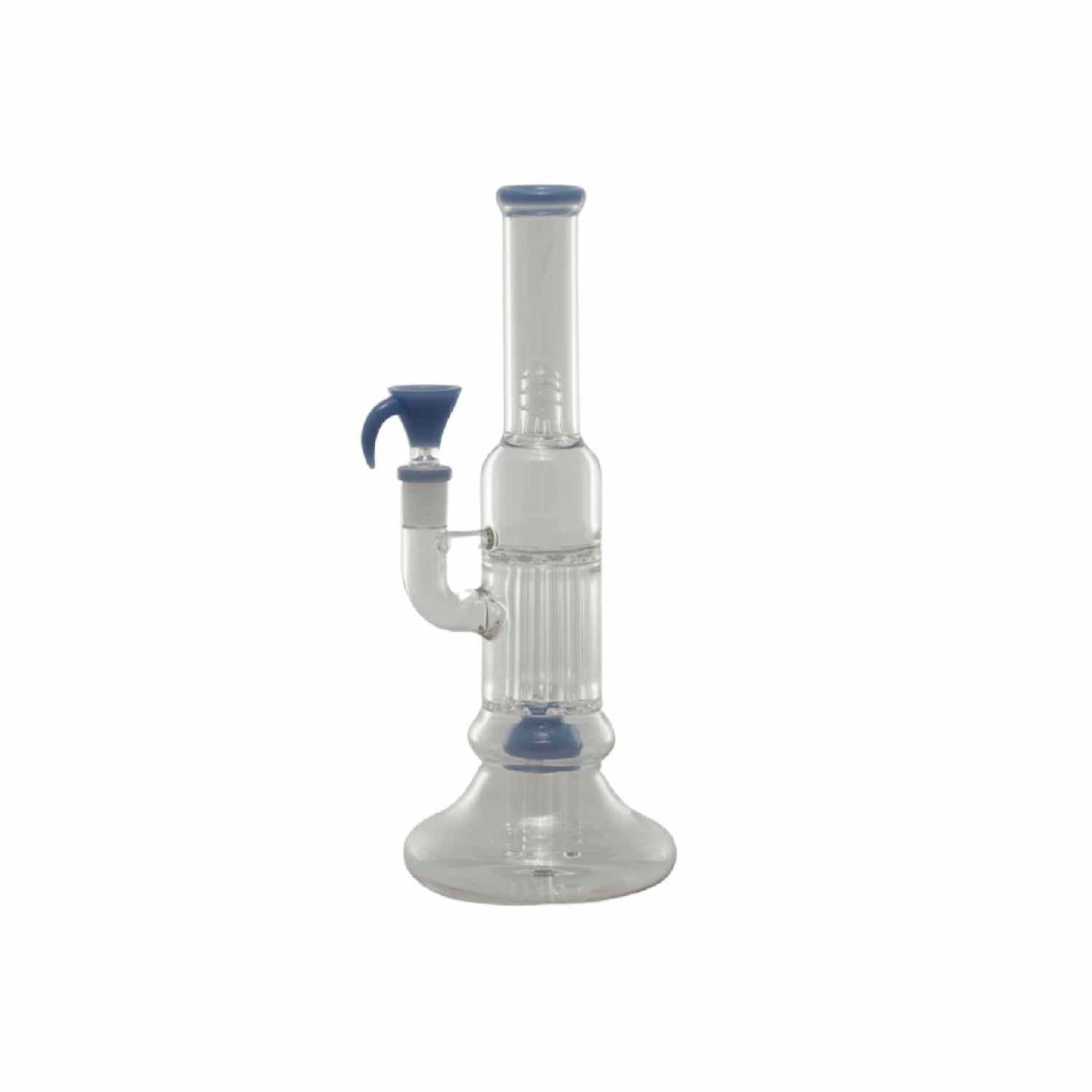 12" Glass Water Pipe with Multi-Slit Perc and Color Accent-Water Pipe-Unbranded-Epic Head Shop