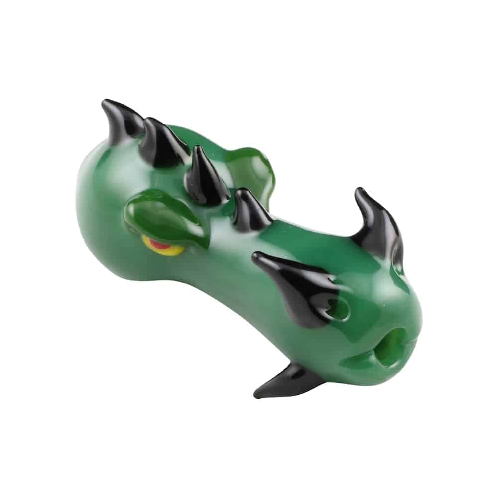 Chameleon Glass Dragon Head Glass Pipe – Dark Emerald Green-Hand Pipe-Chameleon-Epic Head Shop