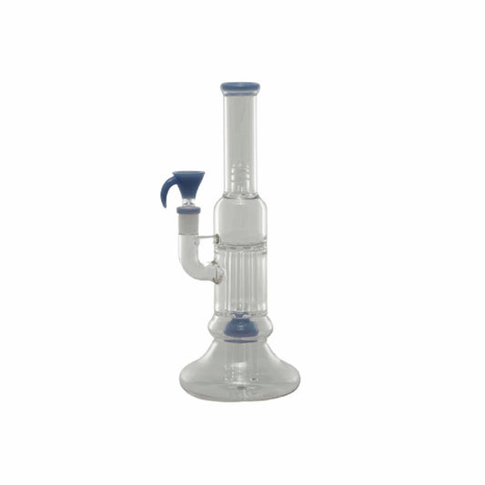 12" Glass Water Pipe with Multi-Slit Perc and Color Accent-Water Pipe-Unbranded-Epic Head Shop