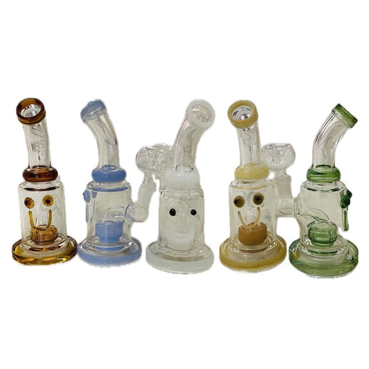 5″ Bent Neck Cut Glass Water Pipe – Assorted Colors-Water Pipe-Unbranded-Epic Head Shop