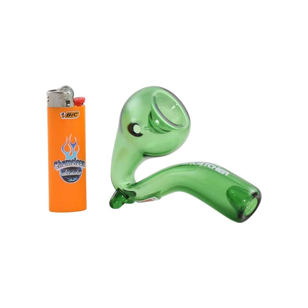 Chameleon Glass Ashcatcher Lawnchair Sherlock Hand Pipe-Hand Pipe-Chameleon-Green-Epic Head Shop