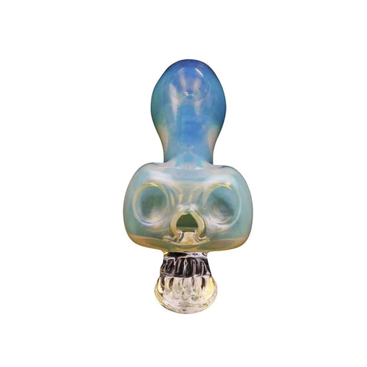 Chameleon Glass Bone Head Color Change with Ash Catcher Mouthpiece-Hand Pipe-Chameleon-Epic Head Shop