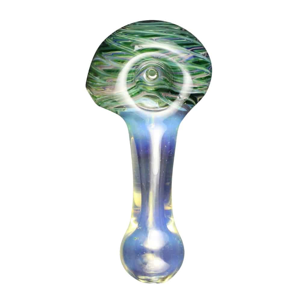 Chameleon Glass Mitosis – Color Head with Silver Fume-Hand Pipe-Chameleon-Green-Epic Head Shop