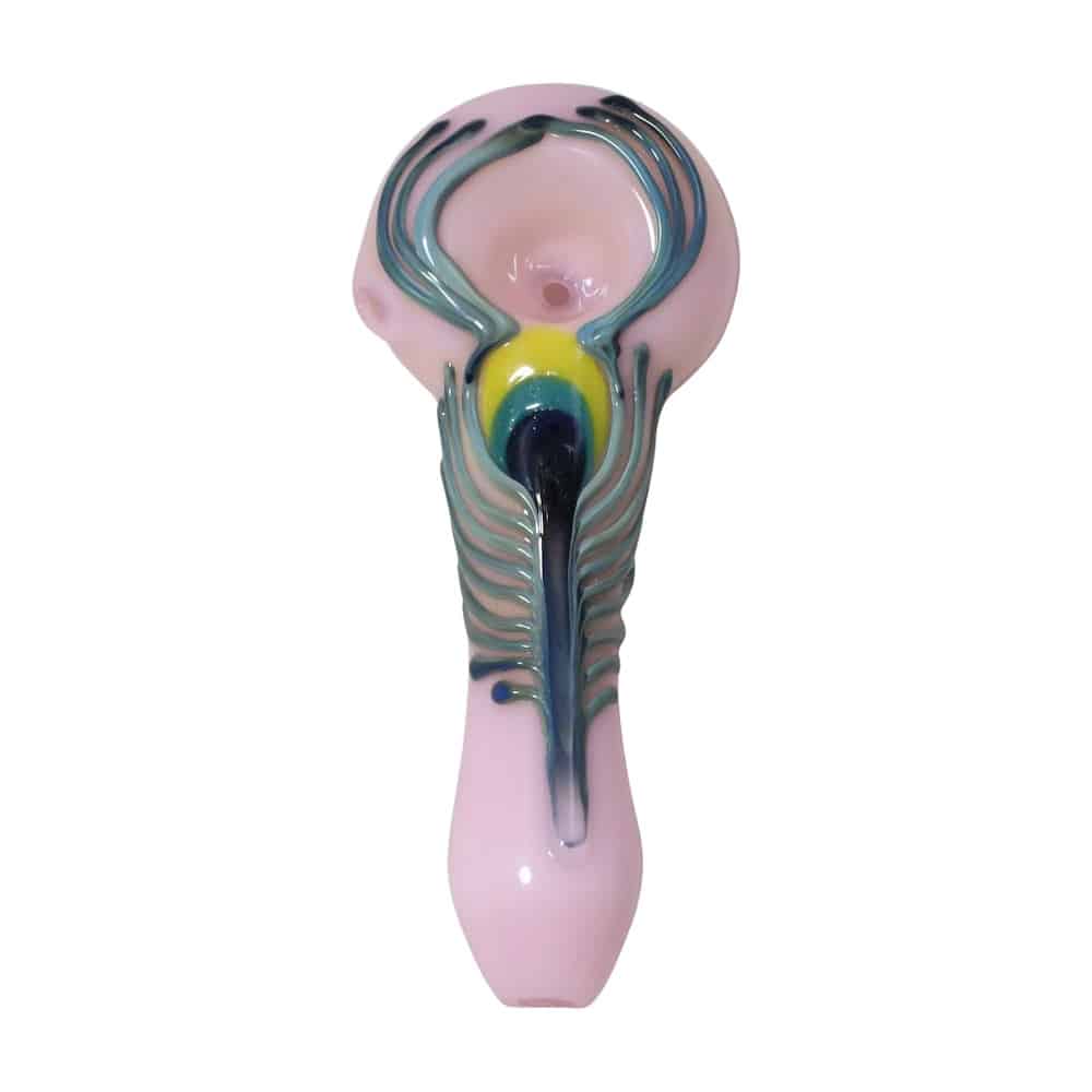 Chameleon Glass Peacock Pipe-Hand Pipe-Chameleon-Opaque Pink-Epic Head Shop