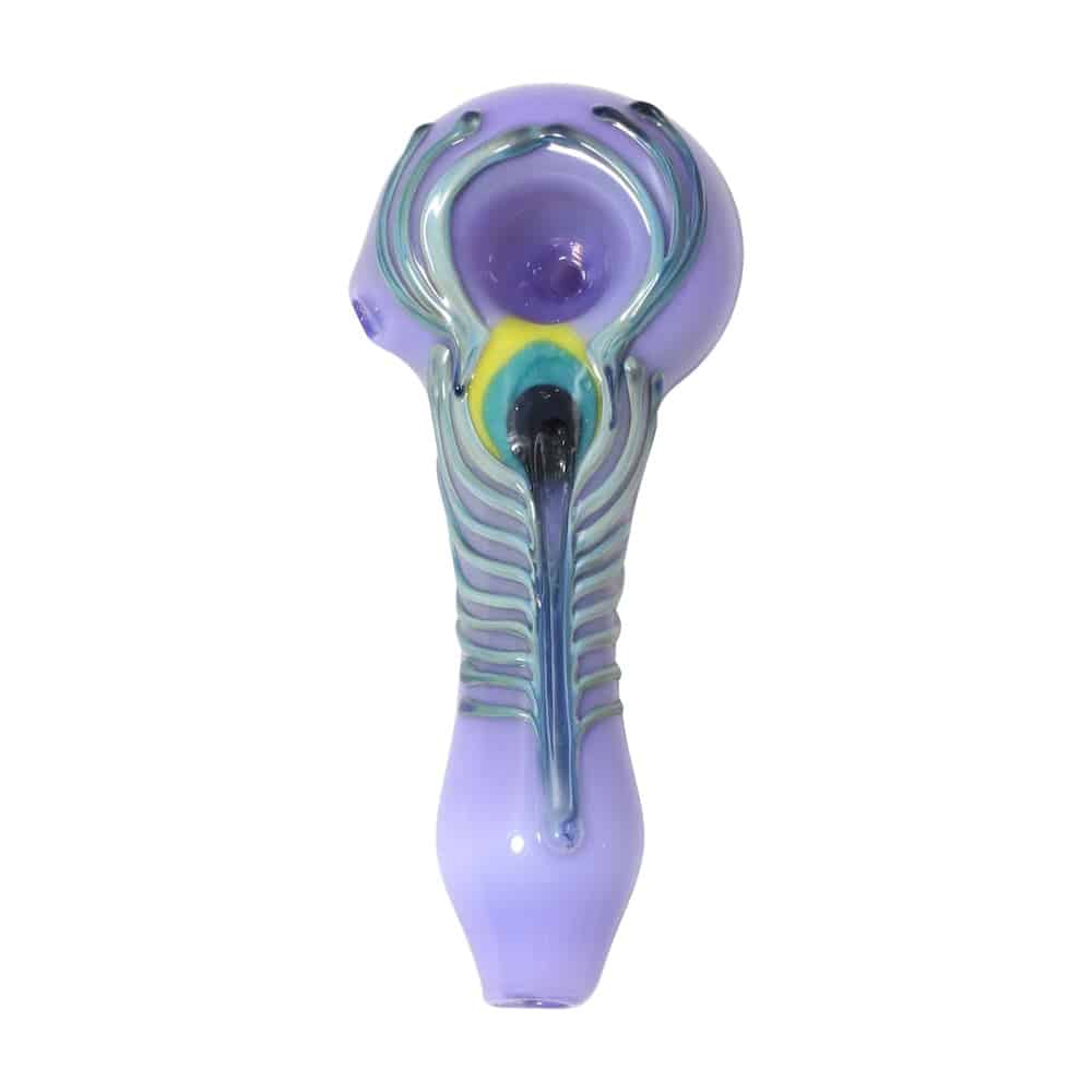 Chameleon Glass Peacock Pipe-Hand Pipe-Chameleon-Opaque Purple-Epic Head Shop