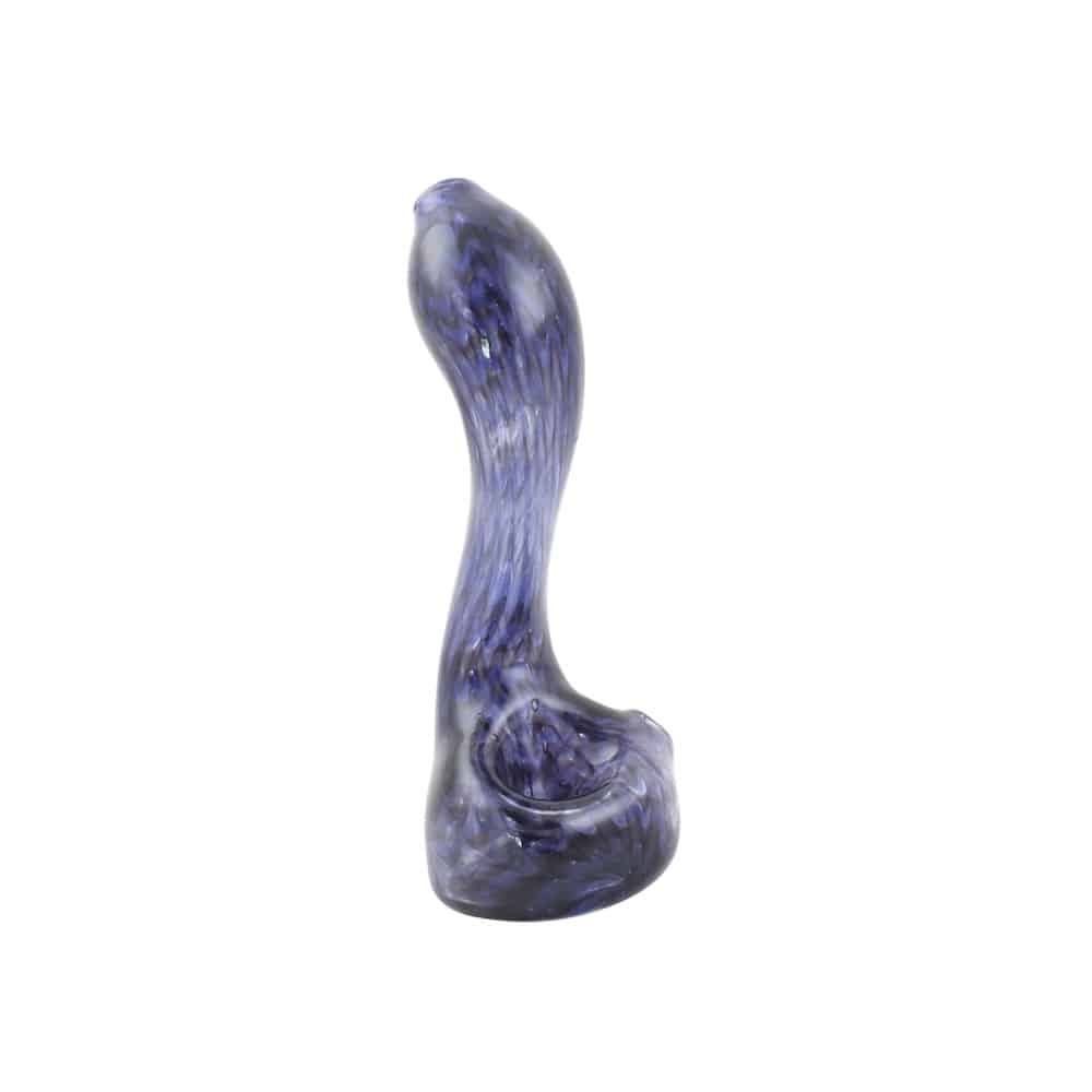 Chameleon Glass Waterfall Standup Sherlock Glass Pipe-Hand Pipe-Chameleon-Black & Amber Purple-Epic Head Shop