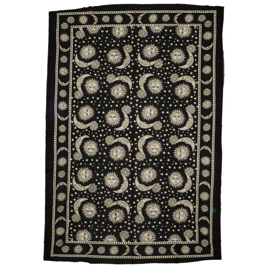 Celestial Black & White Cotton Tapestry