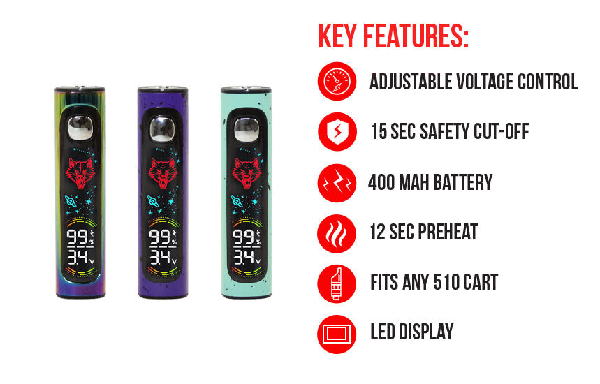 Wulf Mods Pro Digit Variable Voltage 510 Battery